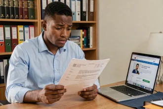 Candidat étranger consultant un document administratif français pour trouver son code NEPH