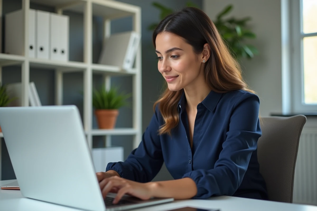 Femme consultant son espace personnel en ligne pour vérifier la récupération de points sur son permis de conduire